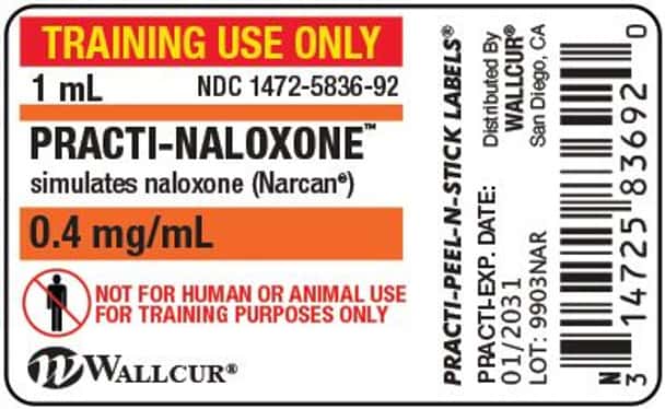 Practi-Naloxone (0.4 mg/mL) 1 mL Practi-Ampules Label - 100 Count