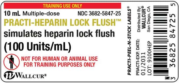 Practi-Heparin Peel-N-Stick Vial Labels - 100 Count