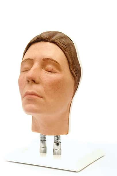 Training Head for Facial Injections - Light Skin with Feminine Features, Dark Hair