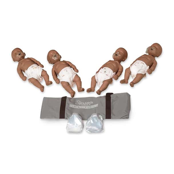 Sani-Baby CPR Training Manikin, 4-Pack - Dark