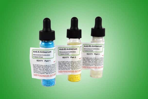 Blood Typing Anti-Sera Anti-A Anti B Anti Rh Freeze Dried