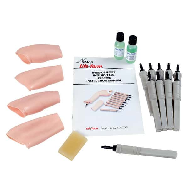 Life/form Intraosseous Leg Replacement Skin Pkg of 4 and Bones Pkg of 10