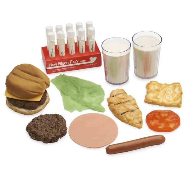 Nasco How Much Fat? Test Tube Display and Food Replica Set