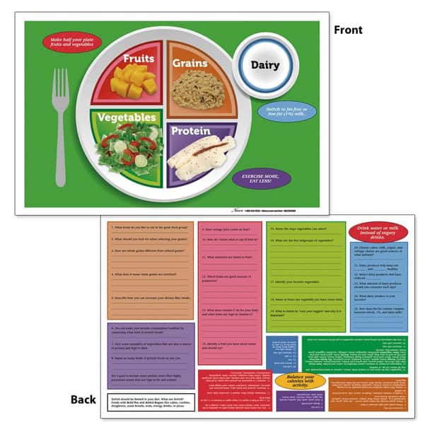 Nasco MyPlate TearPad /Place Mats - 17 in x 11 in - 50 Sheets