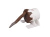 A canine rectal exam task trainer featuring a realistic brown silicone perineum and tail mounted on a white modular base.