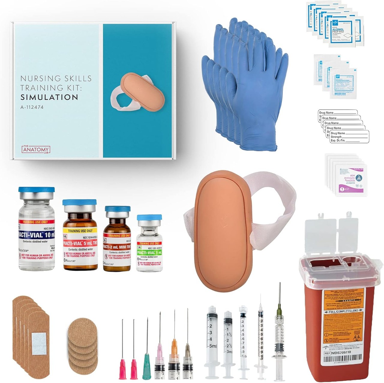 Anatomy Lab Clinical Nursing Skills Training Kit with Wearable Injection Pad