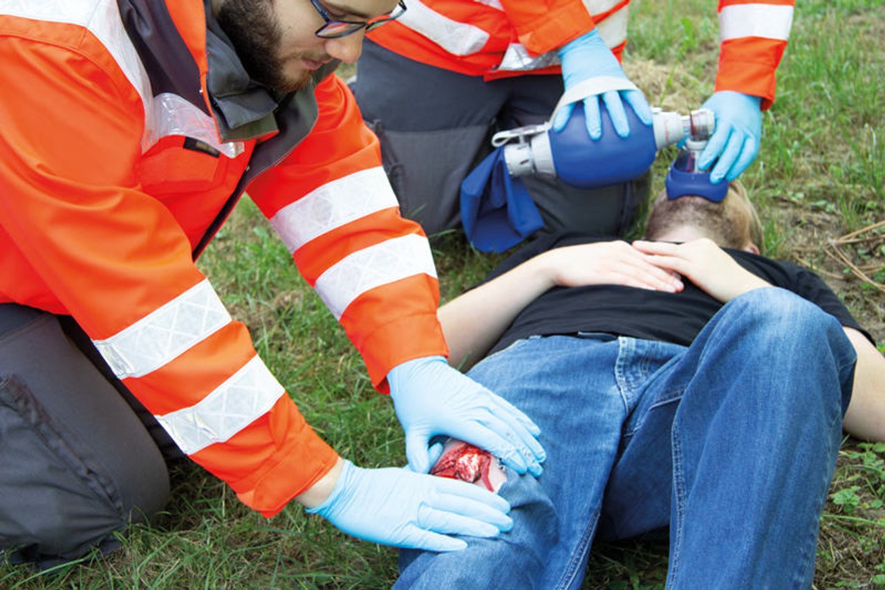 Leg Skin Moulage, Open Fracture Wound - Bleeding