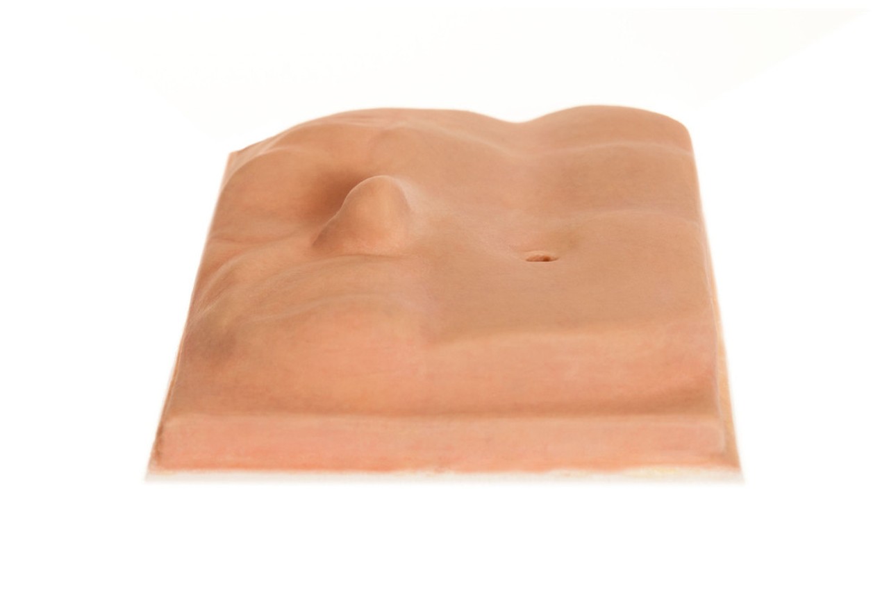 SimSkin Suture Pad - Dali Face and Abdomen Pad - Bottom View Showing Facial Depth