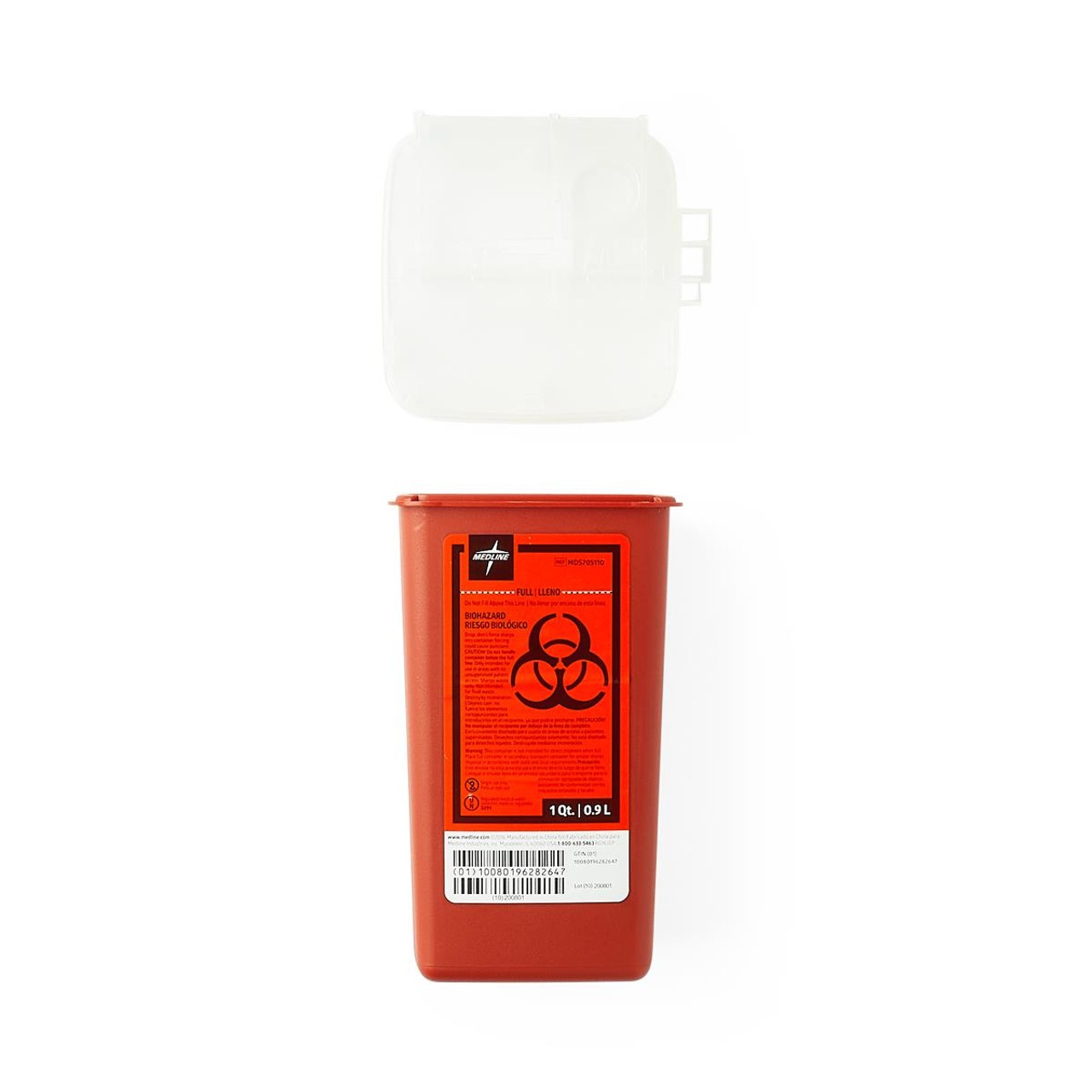 Phlebotomy Sharps Container, Red, 1 qt.