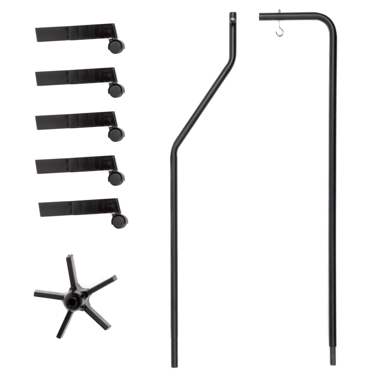 View of the fully disassembled hanging skeletal stand