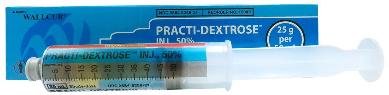 Practi-Dextrose 50% I.V. (25 g/50 mL) Pre-Filled 50 mL Syringe - 1 Count