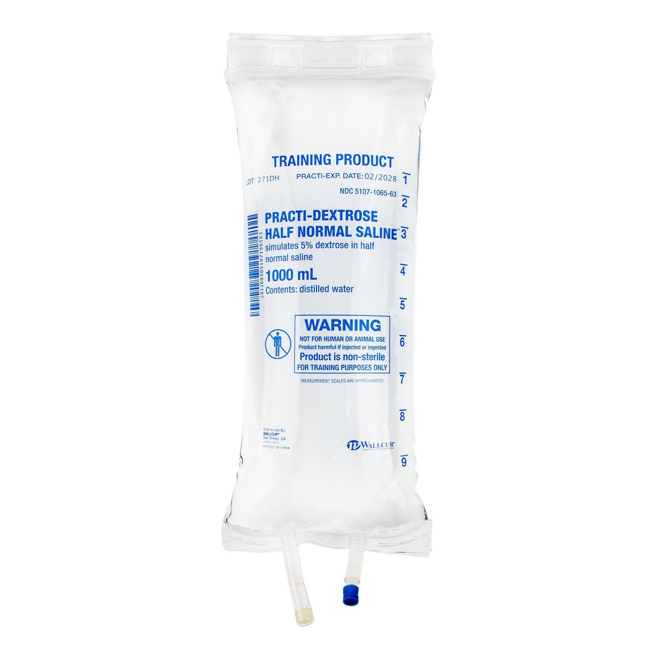 Practi-Dextrose 5% in Half Normal Saline 1000 mL I.V. Bag - 1 Count