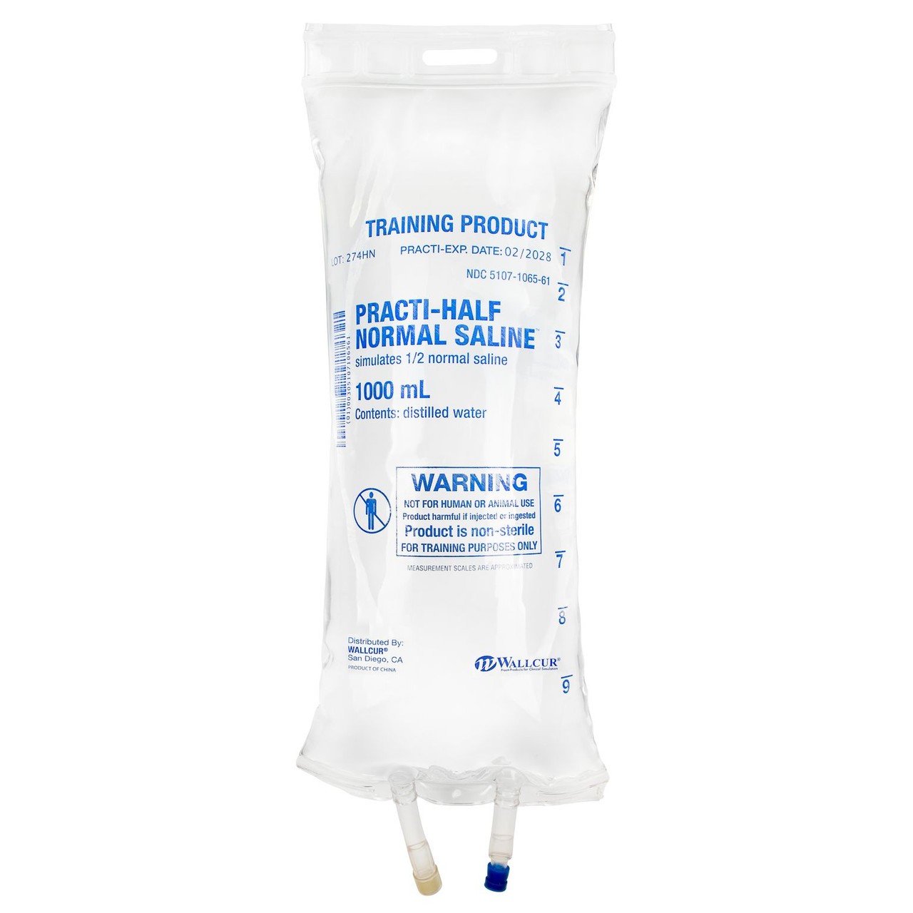 Practi-Half Normal Saline 1000 mL I.V. Bag - 1 Count