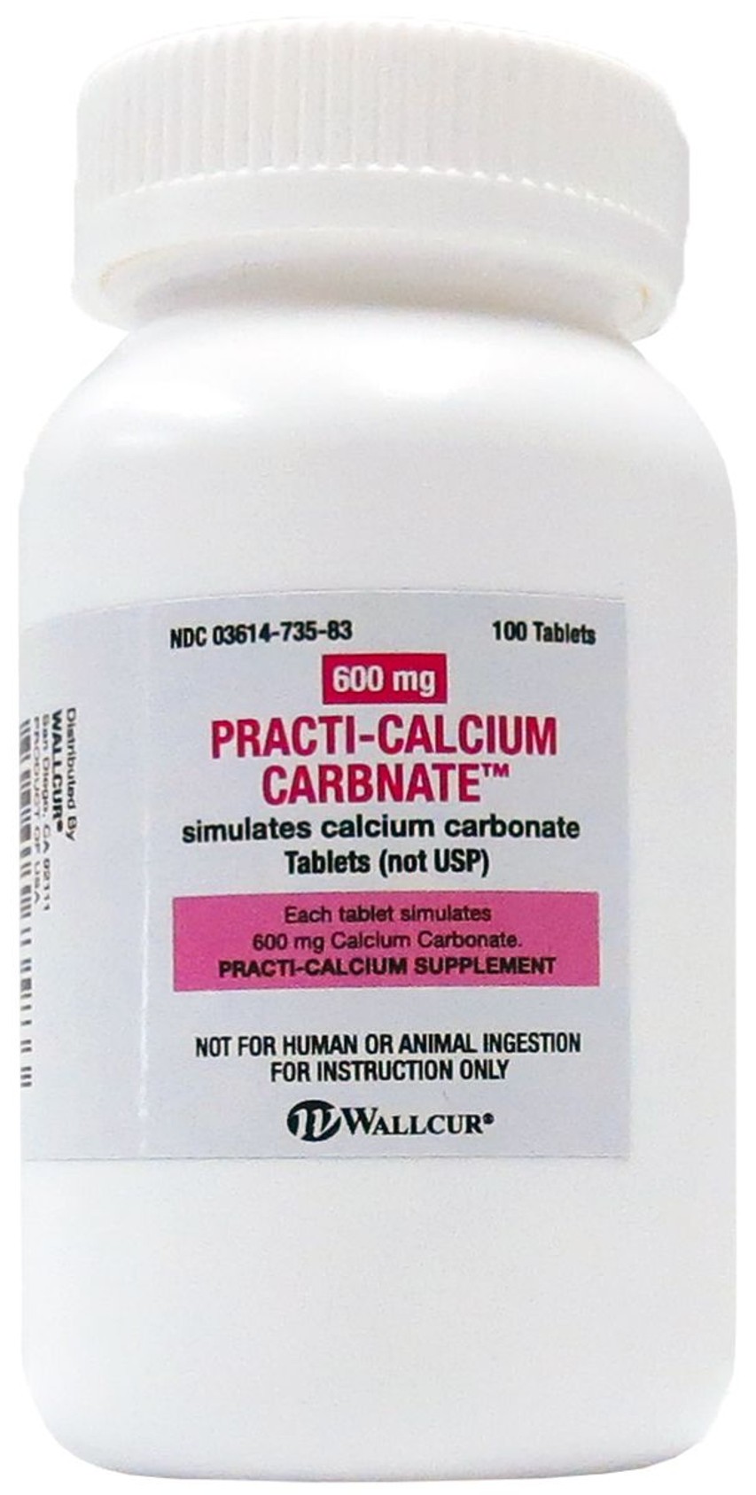Practi-Calcium Carbonate Oral Meds 100 Tablets (600 mg) - 1 Count