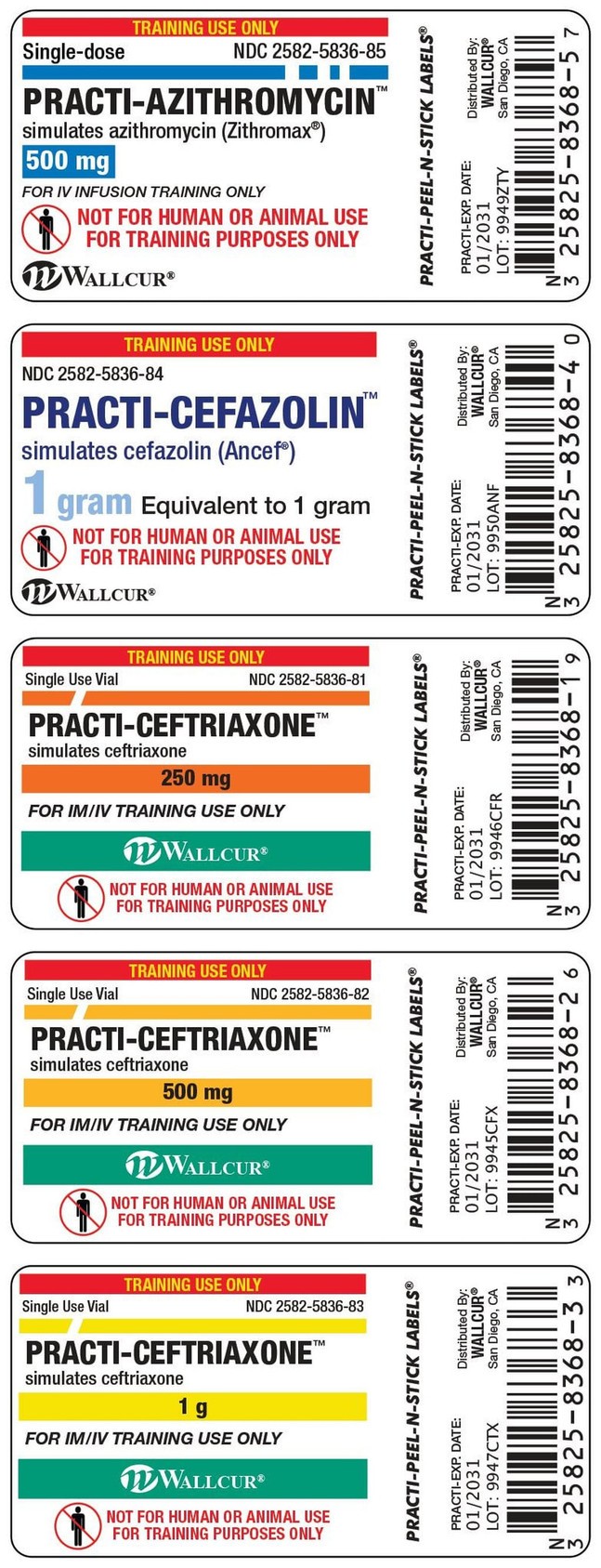 Practi-Antibiotic 10 mL Vial Labels (5 pcs) - 100 Count