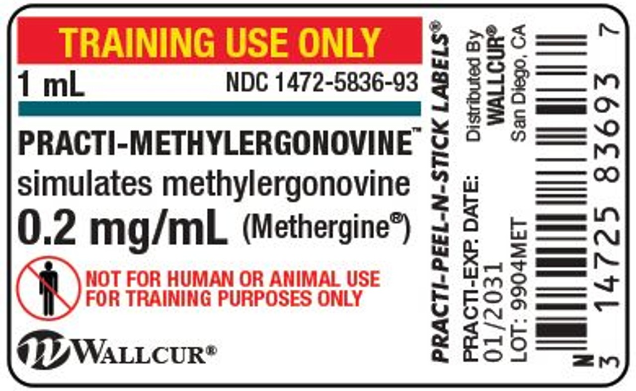 Practi-Methylergonovine (0.2 mg/mL) 1 mL Practi-Ampules Label - 100 Count