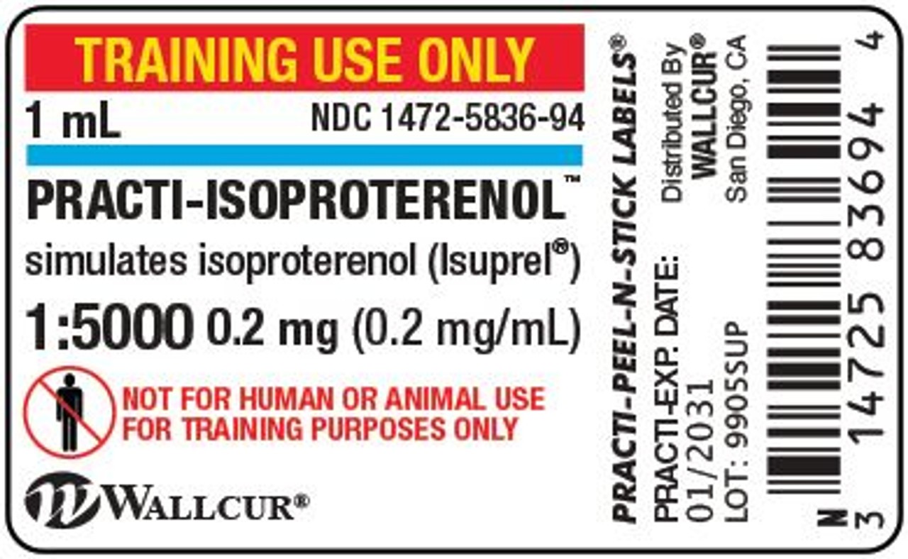 Practi-Isoproterenol (0.2 mg/mL) 1 mL Practi-Ampules Label - 100 Count