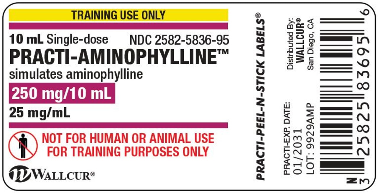 Practi-Aminophylline (250 mg/10 mL) 10 mL Vial Label - 100 Count