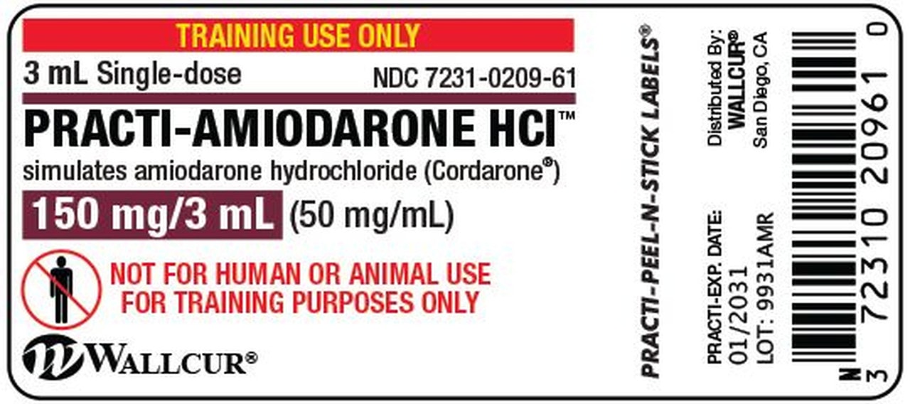 Practi-Amiodarone HCl (150 mg/3 mL) 3 mL Vial Label - 100 Count