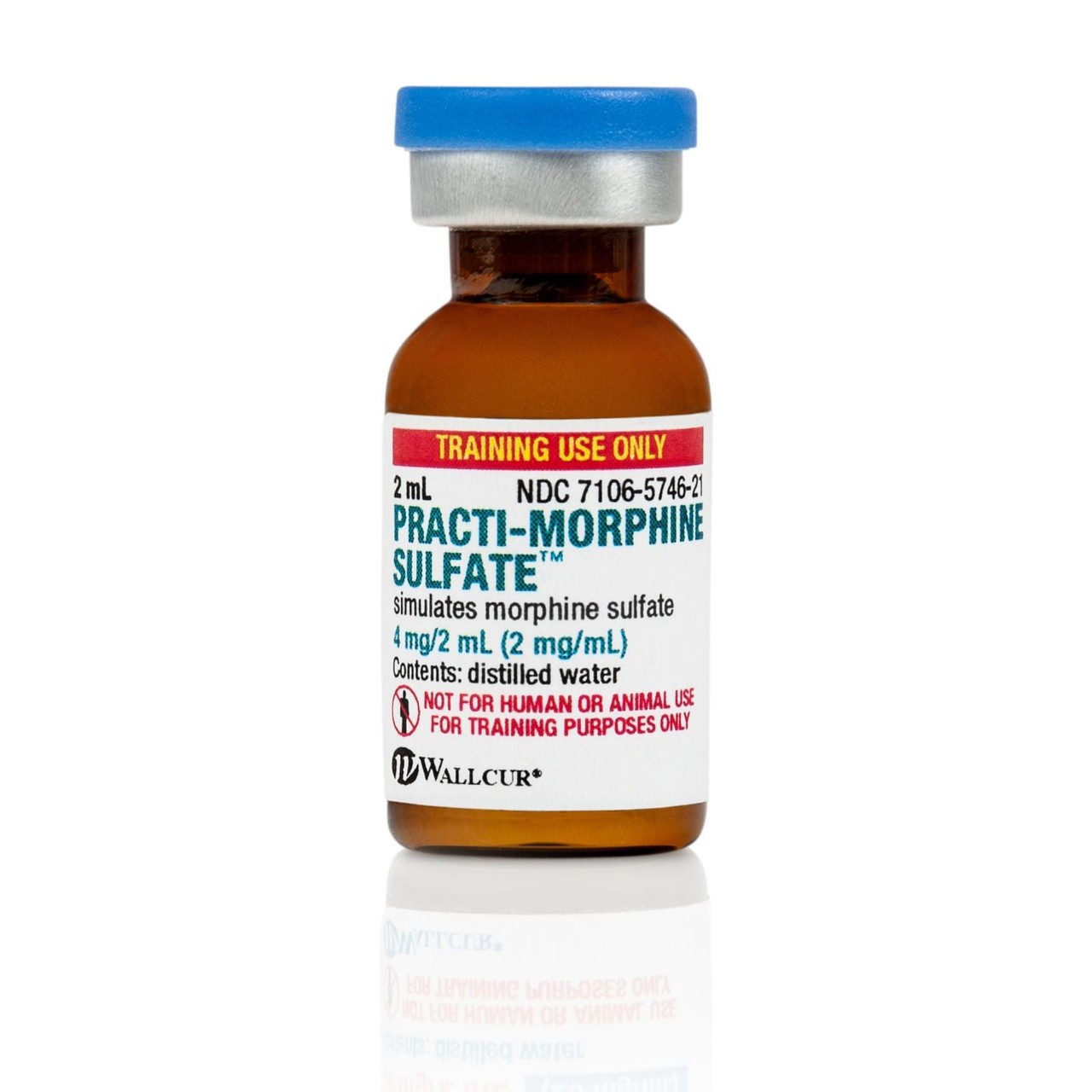 **Not Real Medication - Simulated Product** Practi-Morphine Sulfate 2 mL Tint Vial, Simulated Medication - 40 Count