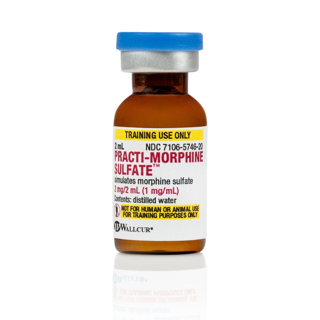 Practi-Morphine Sulfate 2 mL Tint Vial, Simulated Medication - 40 Count