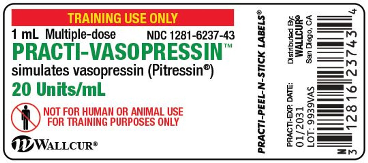 Practi-Vasopressin Peel-N-Stick Vial Labels - 100 Count