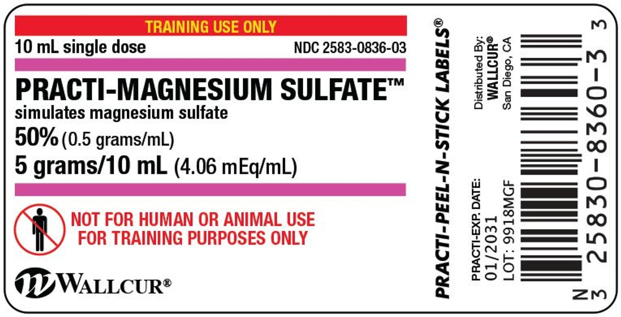 Practi-Magnesium Sulfate Peel-N-Stick Vial Labels - 100 Count