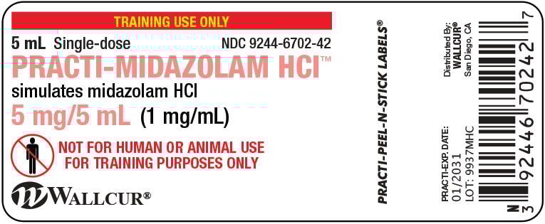 Anatomy Lab Practi-Midazolam HCl Peel-N-Stick Vial Labels - 100