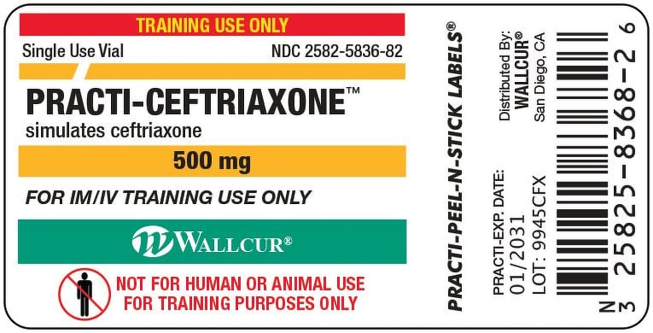 Practi-Ceftriaxone Peel-N-Stick Vial Labels - 100 Count