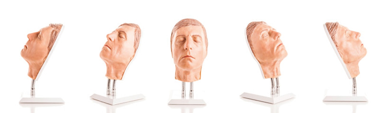 Training Head for Facial Injections - Light Skin with Masculine Features, with Hairline