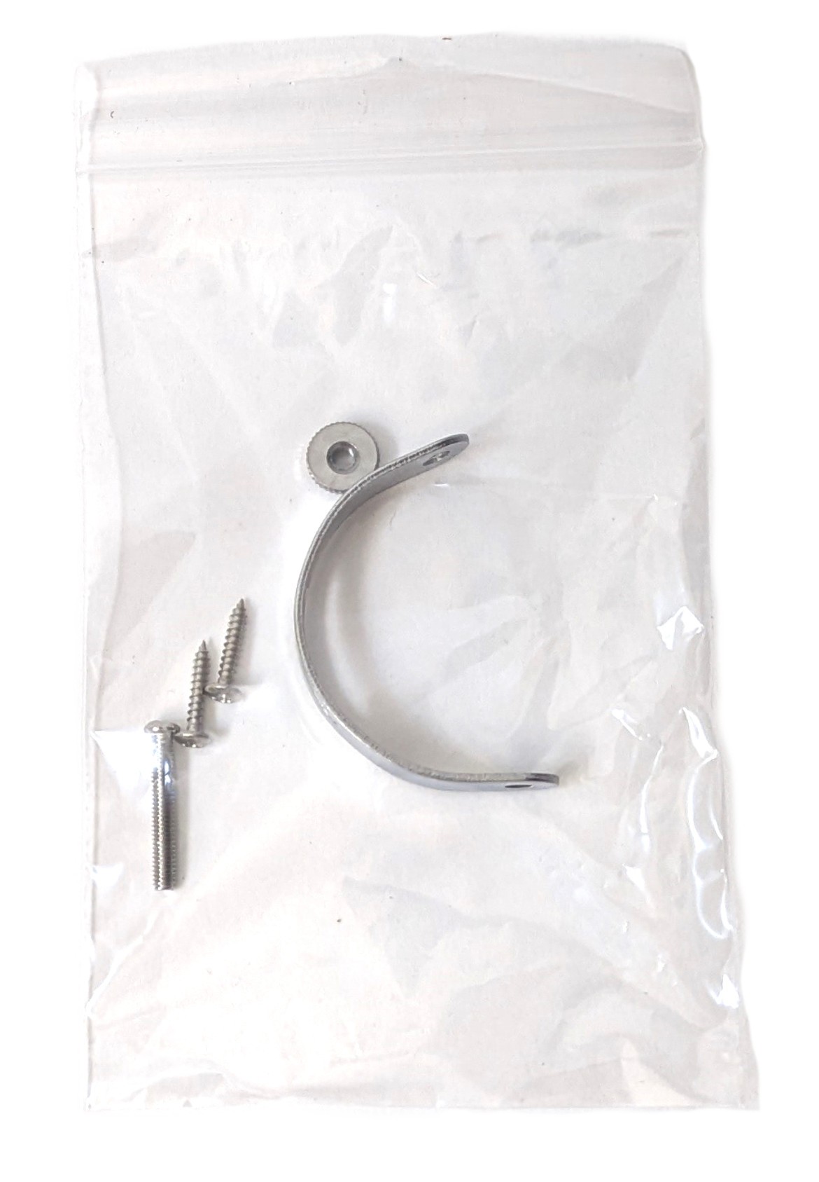 Plastic bag of replacement hardware for the leg