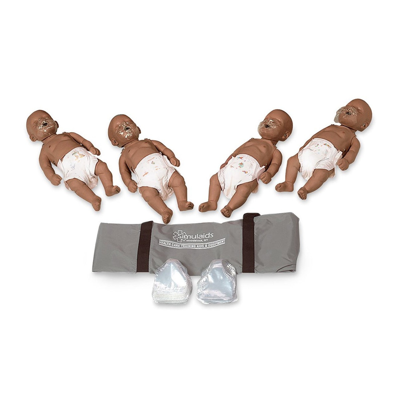 Sani-Baby CPR Training Manikin, 4-Pack - Dark