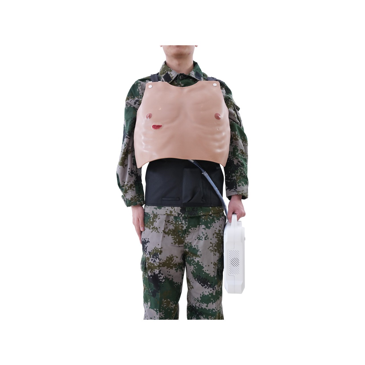 Anatomy Lab Advanced Wearable Thoracentesis Model - Demo View with white bag