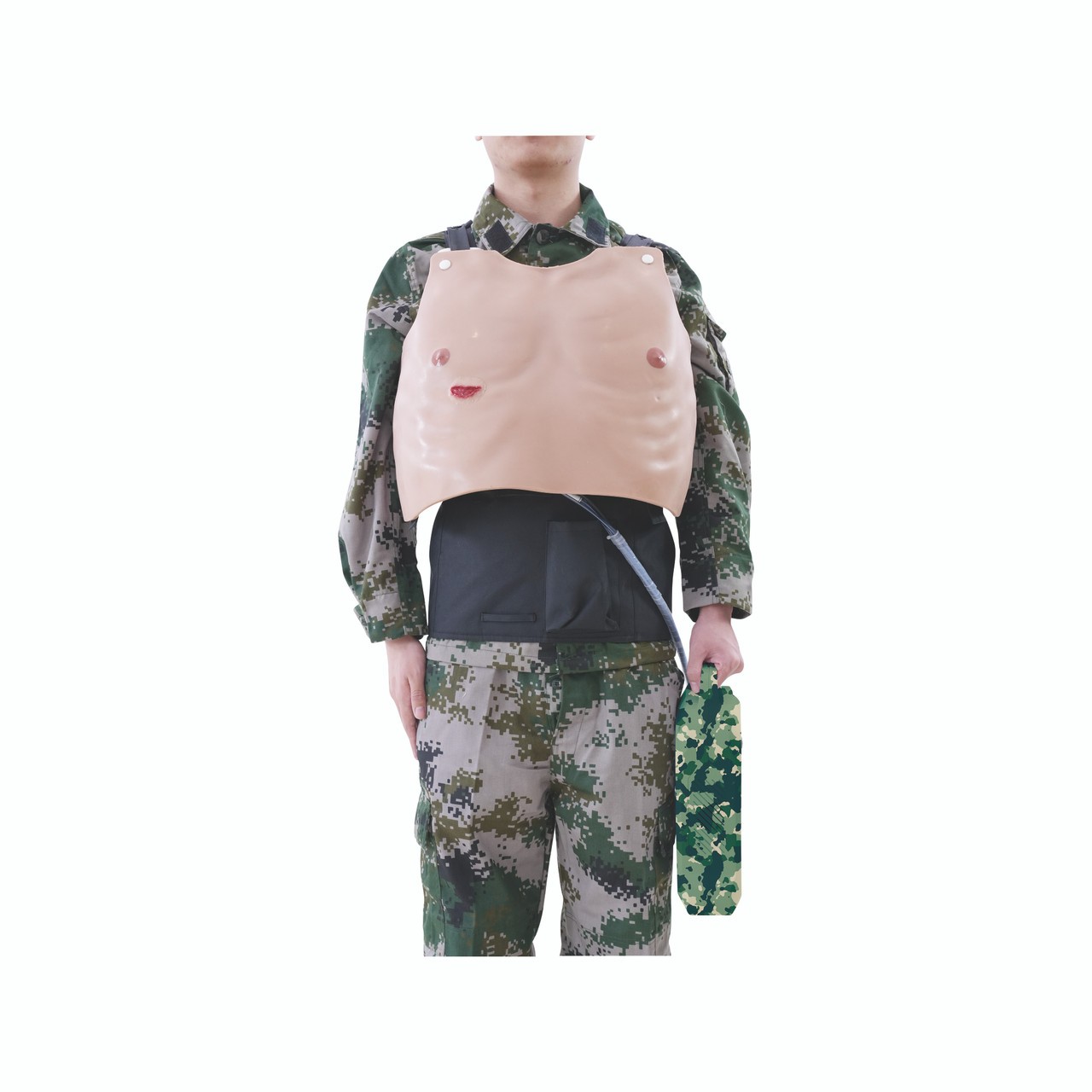 Anatomy Lab Advanced Wearable Thoracentesis Model - Demo View with stripped bag