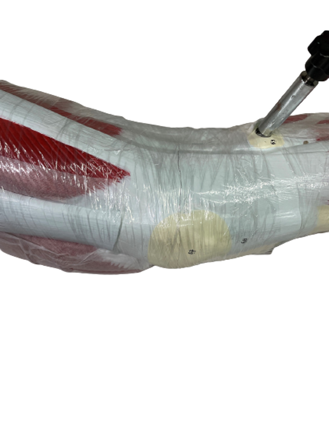 Hairline crack and bent support post