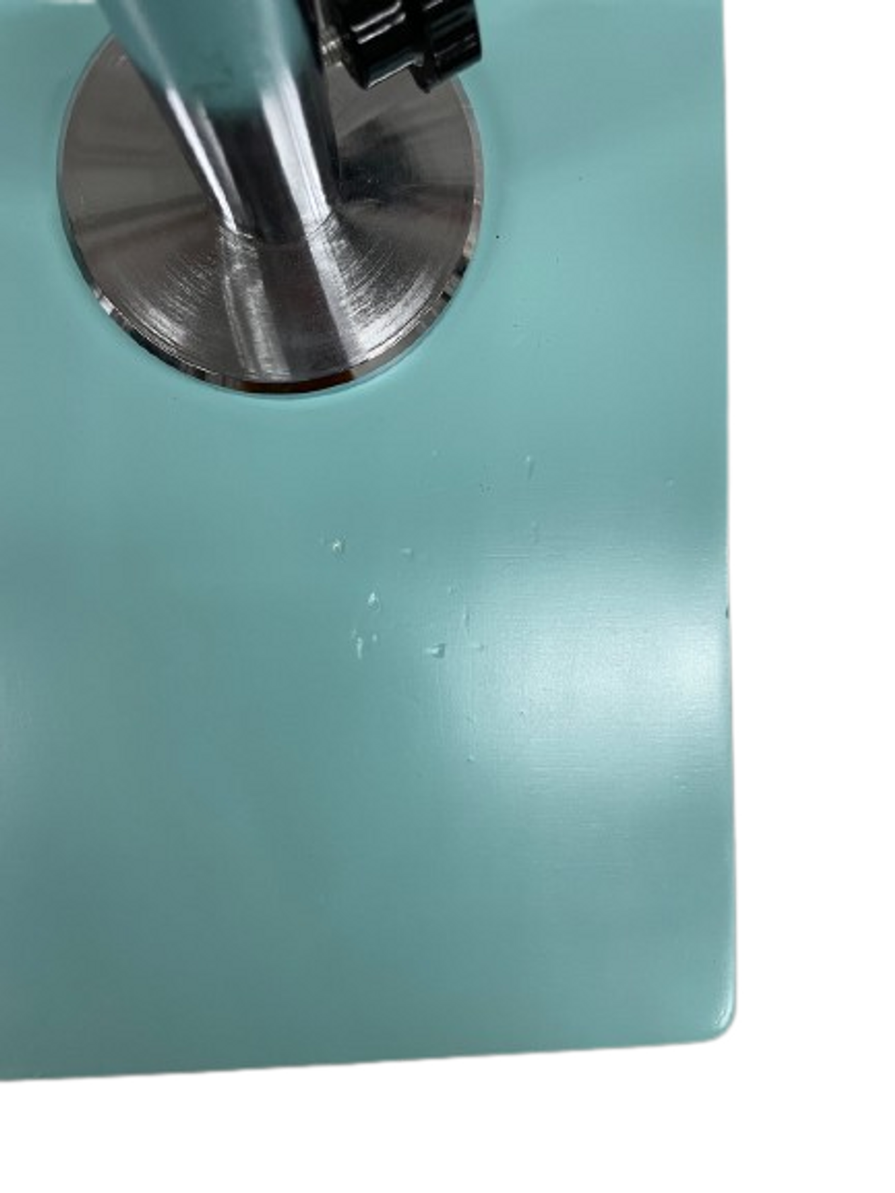 Closeup of small scuff on base