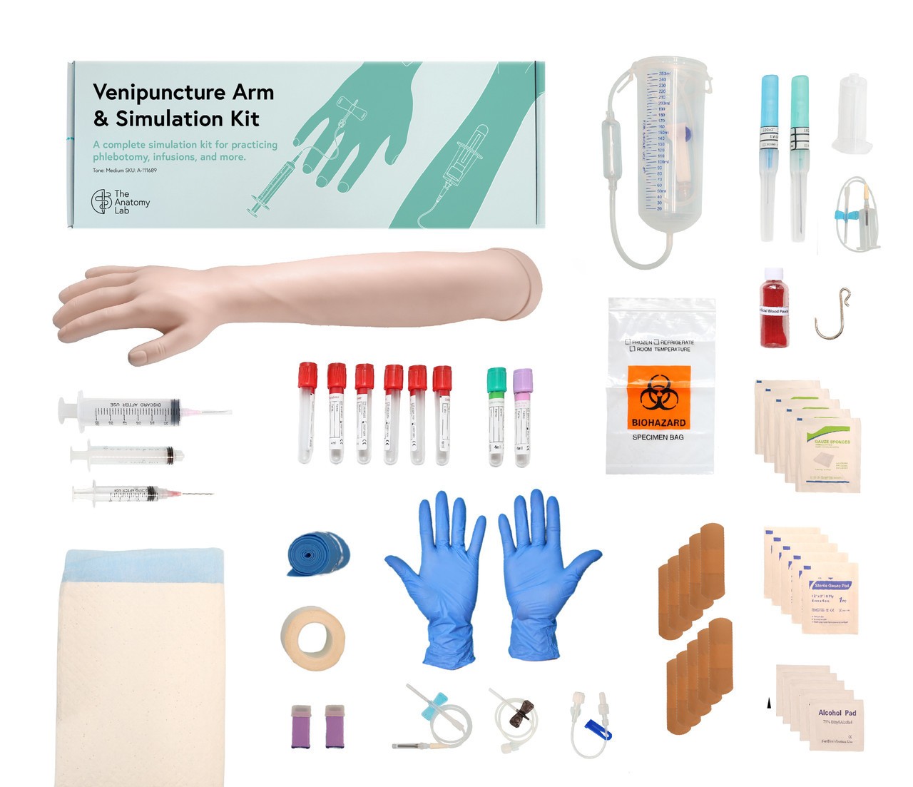Anatomy Lab Venipuncture and IV Practice Arm Kit and Simulation Arm