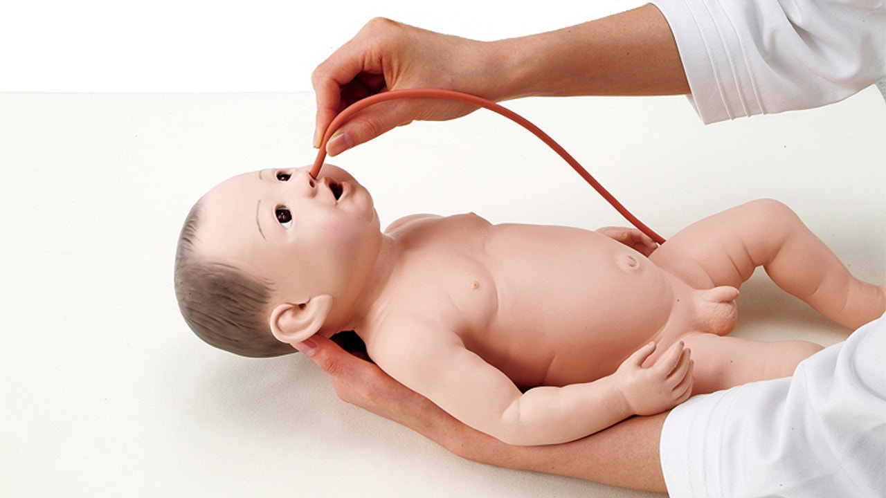 KOKEN Baby Boy nasal tube insertion