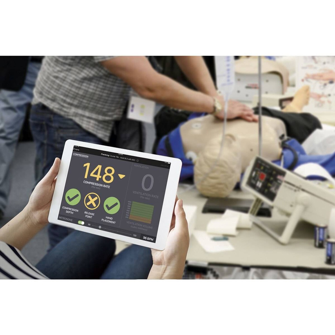 Life/form CPARLENE Full-Size Manikin with CPR Metrix and iPad - Dark