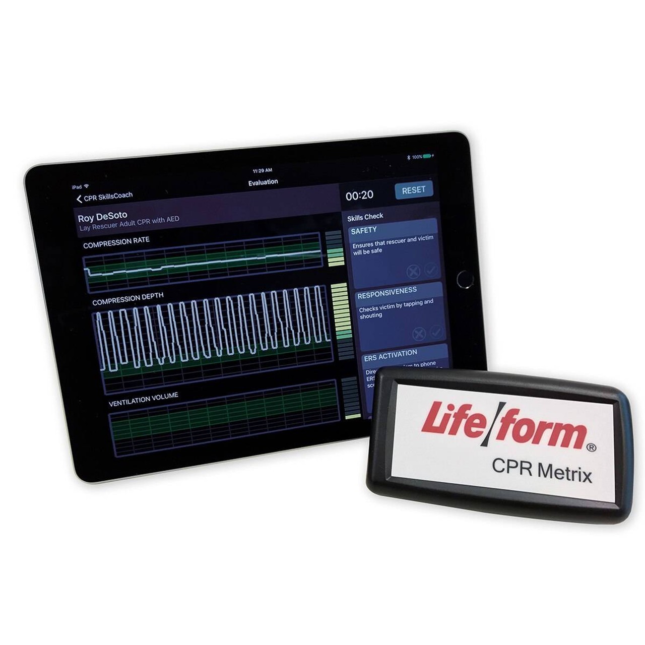Life/form CPARLENE Full-Size Manikin with CPR Metrix and iPad - Dark