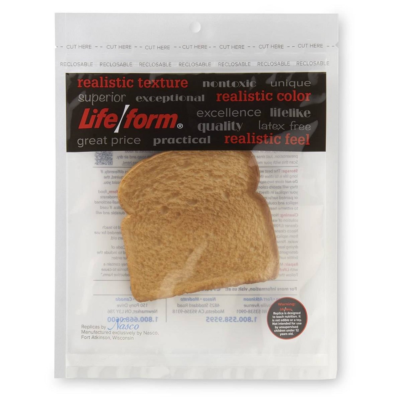 Nasco Bread Food Replica - Toasted White