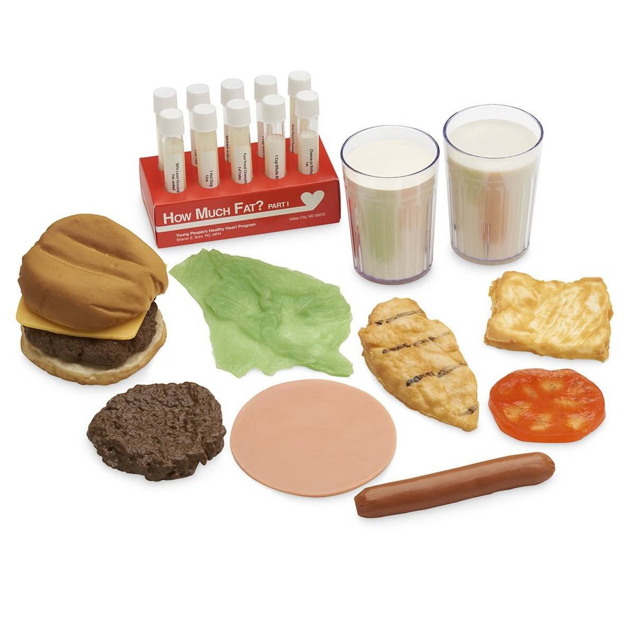Nasco How Much Fat? Test Tube Display and Food Replica Set