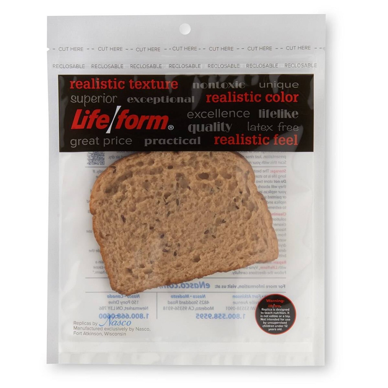Nasco Bread Food Replica - Whole Grain - 1.25 oz