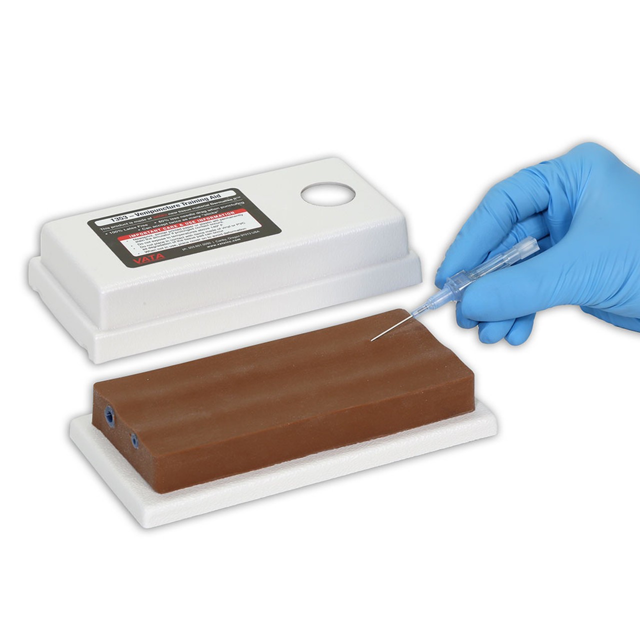 Two-Vein Venipuncture Training Aid - Latex Free Dermalike, Darkly Pigmented