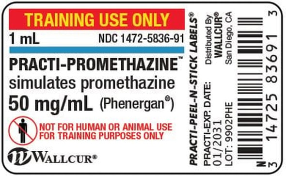 Practi-Promethazine (50 mg/mL) 1 mL Practi-Ampules Label - 100 Count