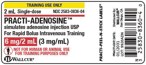 Practi-Adenosine (6 mg/2 mL) 2 mL Vial Label - 100 Count