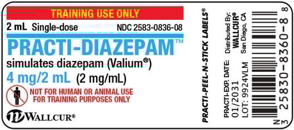 Practi-Diazepam (4 mg/2 mL) 2 mL Vial Label - 100 Count Practi-Diazepam (4 mg/2 mL) 2 mL Vial Label - 100 Count