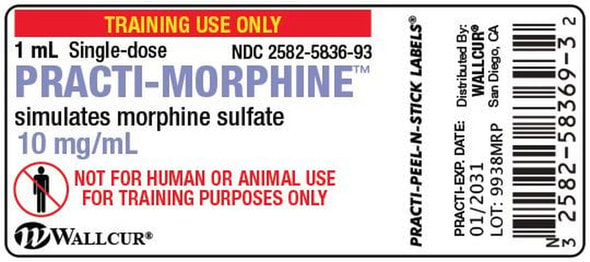 Practi-Morphine (10 mg/1 mL) 1 mL Vial Label - 100 Count