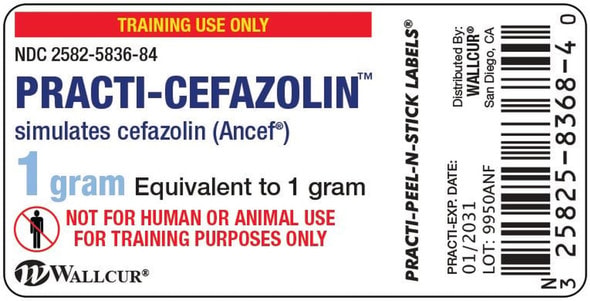 Practi-Cefazolin 1 g Label for Practi-Powder - 100 Count