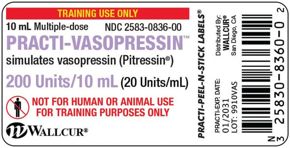 Practi-Vasopressin Peel-N-Stick Vial Labels - 100 Count